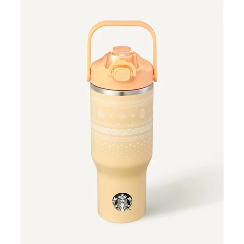 스타벅스 SS 윈터 니트 오렌지 칼 텀블러 946ml