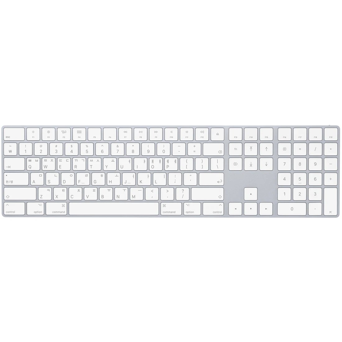 애플 정품 Magic Keyboard with Numeric Keypad - Korean - Silver MXCJ3KH/A