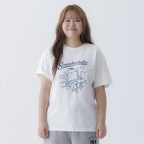 산리오 서머 폼폼푸린 오버핏 탑 - 아이보리