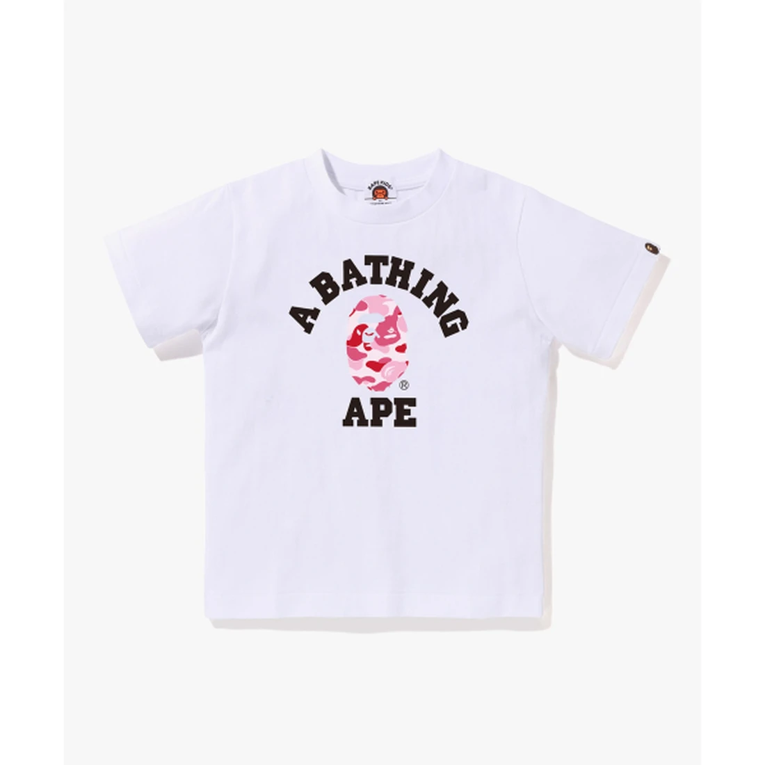 베이프 ABC 카모 콜리지 티셔츠(Kids) WHITE/PINK 001TEM303004WHG