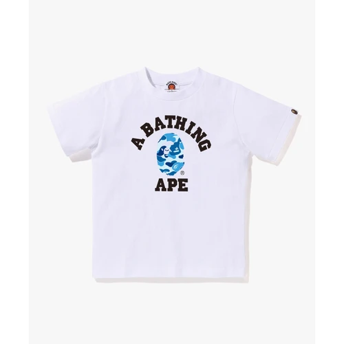 베이프 ABC 카모 콜리지 티셔츠(Kids) WHITE/BLUE