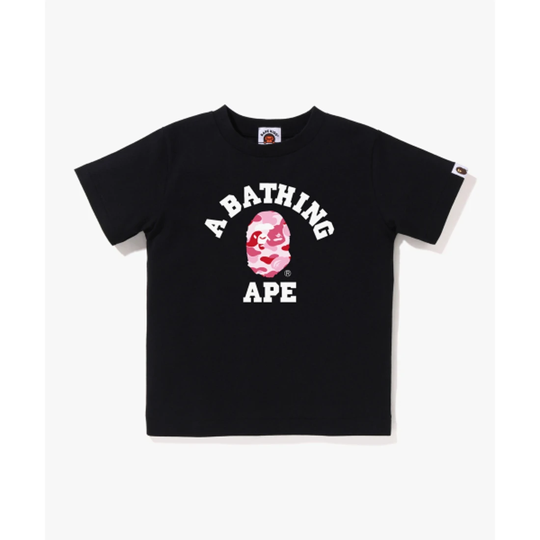 베이프 ABC 카모 콜리지 티셔츠(Kids) BLACK/PINK 001TEM303004BKG