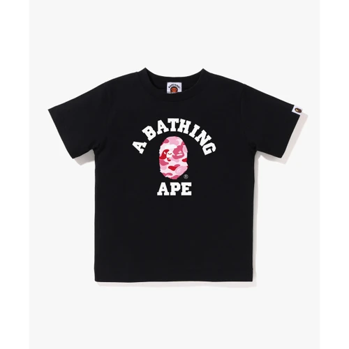 베이프 ABC 카모 콜리지 티셔츠(Kids) BLACK/PINK
