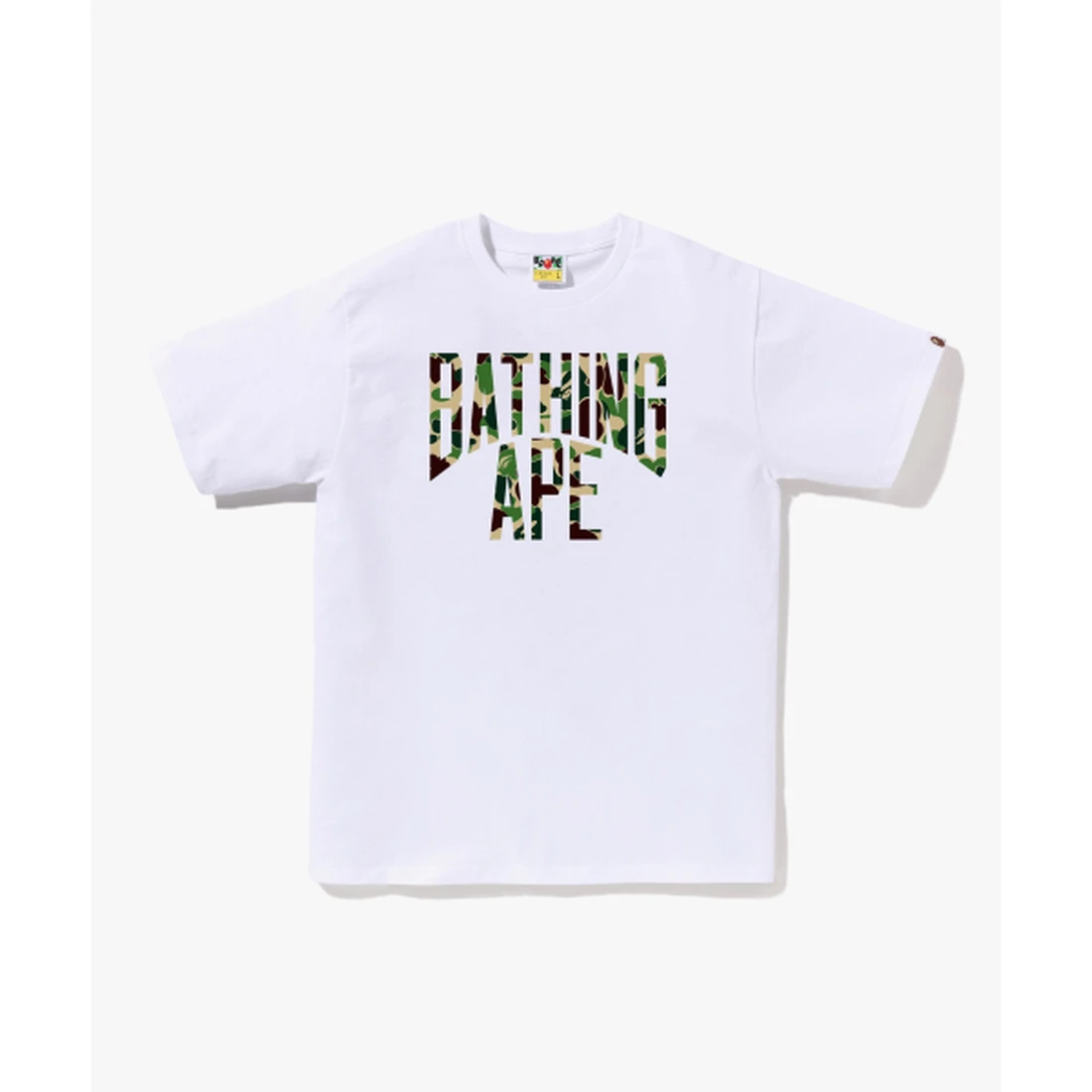 베이프 ABC 카모 NYC 로고 티셔츠 M 화이트 / 그린 001TEM301009WH0