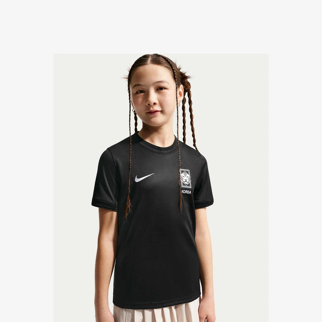 나이키 x 피스마이너스원 대한민국 숏슬리브 사커 탑 블랙 화이트 (IO8140-010) 키즈 IO8140-010