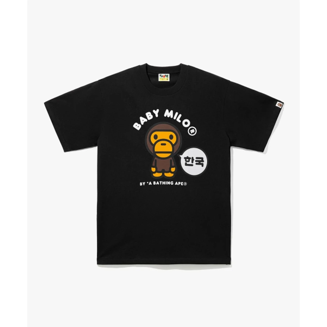 베이프 코리아 베이비 마일로 콜리지 릴렉스드 핏 티셔츠 M 블랙 002TEM221304BLK