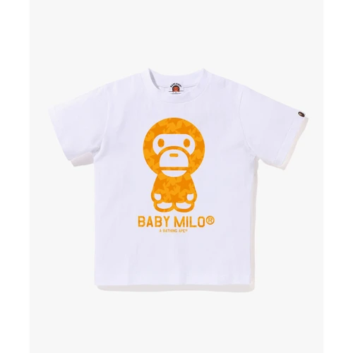 베이프 스타 올오버 베이비 마일로 티셔츠(Kids) WHITE/ORANGE