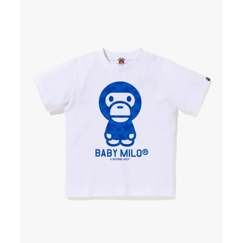 베이프 스타 올오버 베이비 마일로 티셔츠(Kids) WHITE/BLUE