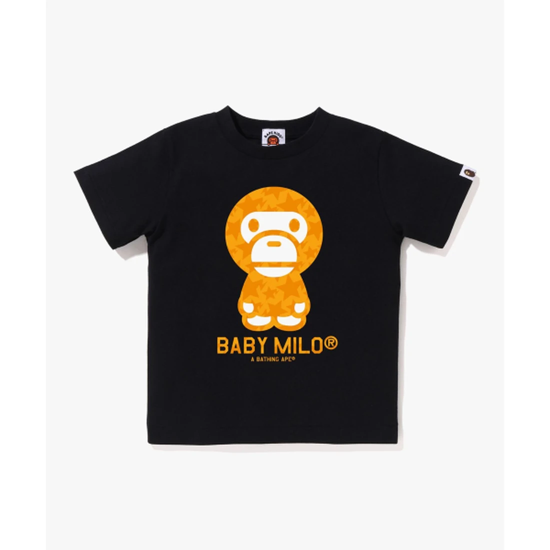 베이프 스타 올오버 베이비 마일로 티셔츠(Kids) BLACK/ORANGE 002TEM303017BKC