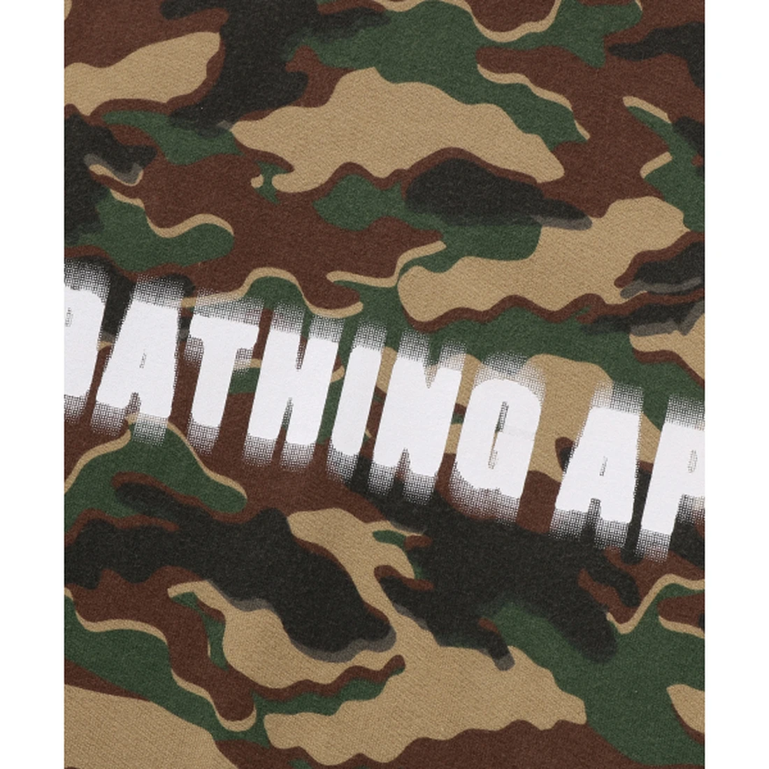 베이프 글리치 우드랜드 카모 헤비 워시 BATHING APE 크롭 핏 나시 M 그린 001VTM301301GRN