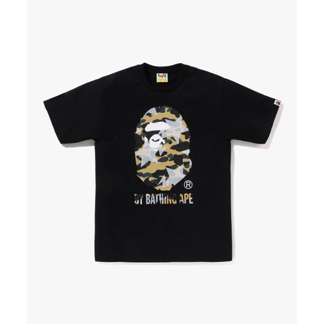 베이프 스타 오버 프린트 퍼스트 카모 BY BATHING APE TEE M 블랙 / 옐로우 001TEM301023BKD