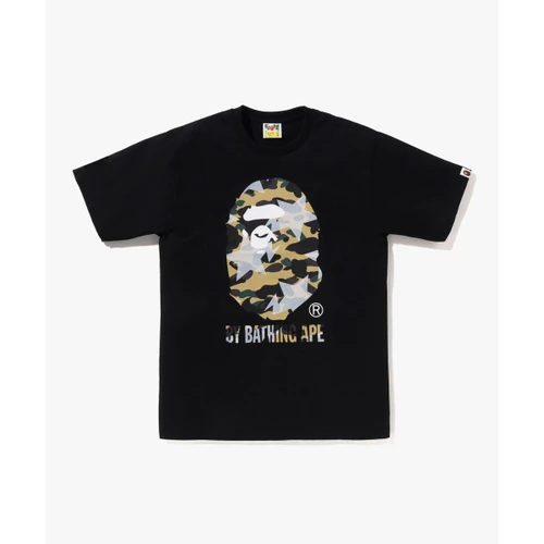베이프 스타 오버 프린트 퍼스트 카모 BY BATHING APE TEE M 블랙 / 옐로우