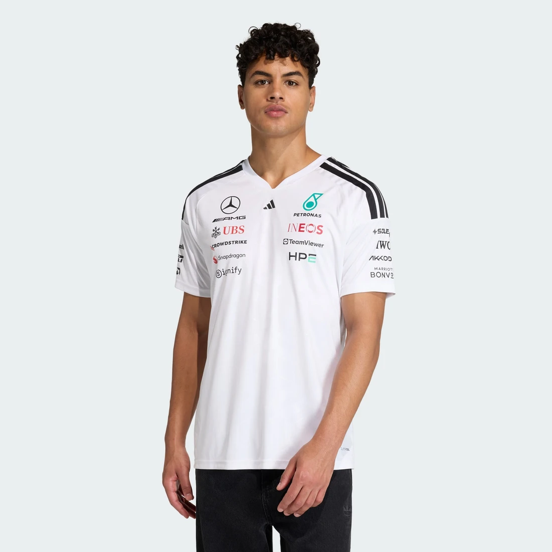 아디다스 x 메르세데스 AMG F1 팀 드라이버 저지 화이트 - KR 사이즈 (논 마킹 버전) KF0160