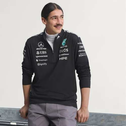 아디다스 x 메르세데스 AMG 페트로나스 F1 팀 엔지니어 쿼터 집 스웨트셔츠 블랙 - KR 사이즈 (논 마킹 버전)