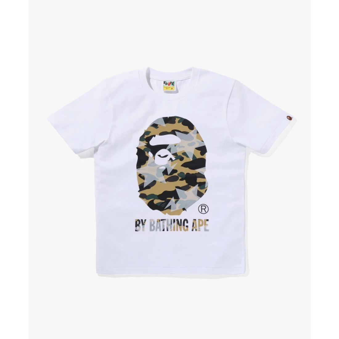 베이프 스타 오버 프린트 퍼스트 카모 BY BATHING APE TEE W 화이트 / 옐로우 001TEM302023WHD
