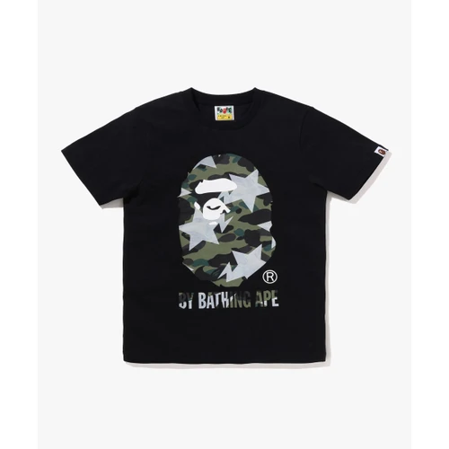 베이프 스타 오버 프린트 퍼스트 카모 BY BATHING APE TEE W 블랙 / 그린