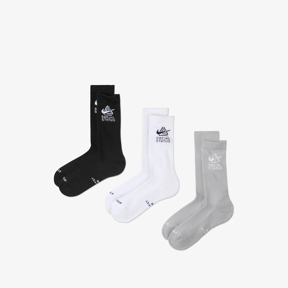나이키 x 소셜 스테이터스 에브리데이 엘리베이티드 크루 삭스 멀티컬러 (3개입/국내 정식 발매 제품) IU1059-900