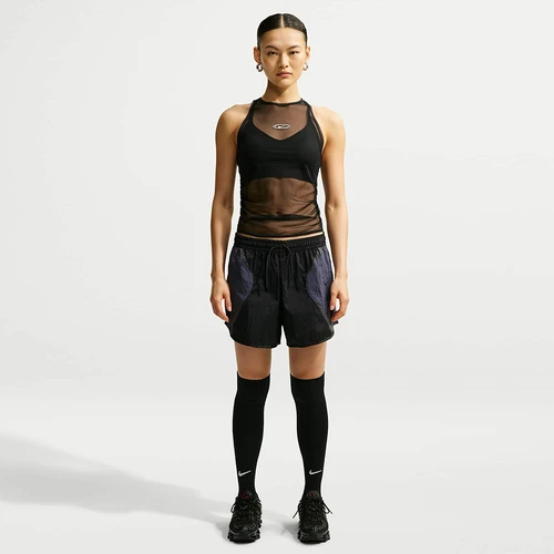 나이키 스포츠웨어 루즈 미드라이즈 트랙 쇼츠W 블랙 그리드아이언 앤트러사이트 블랙
