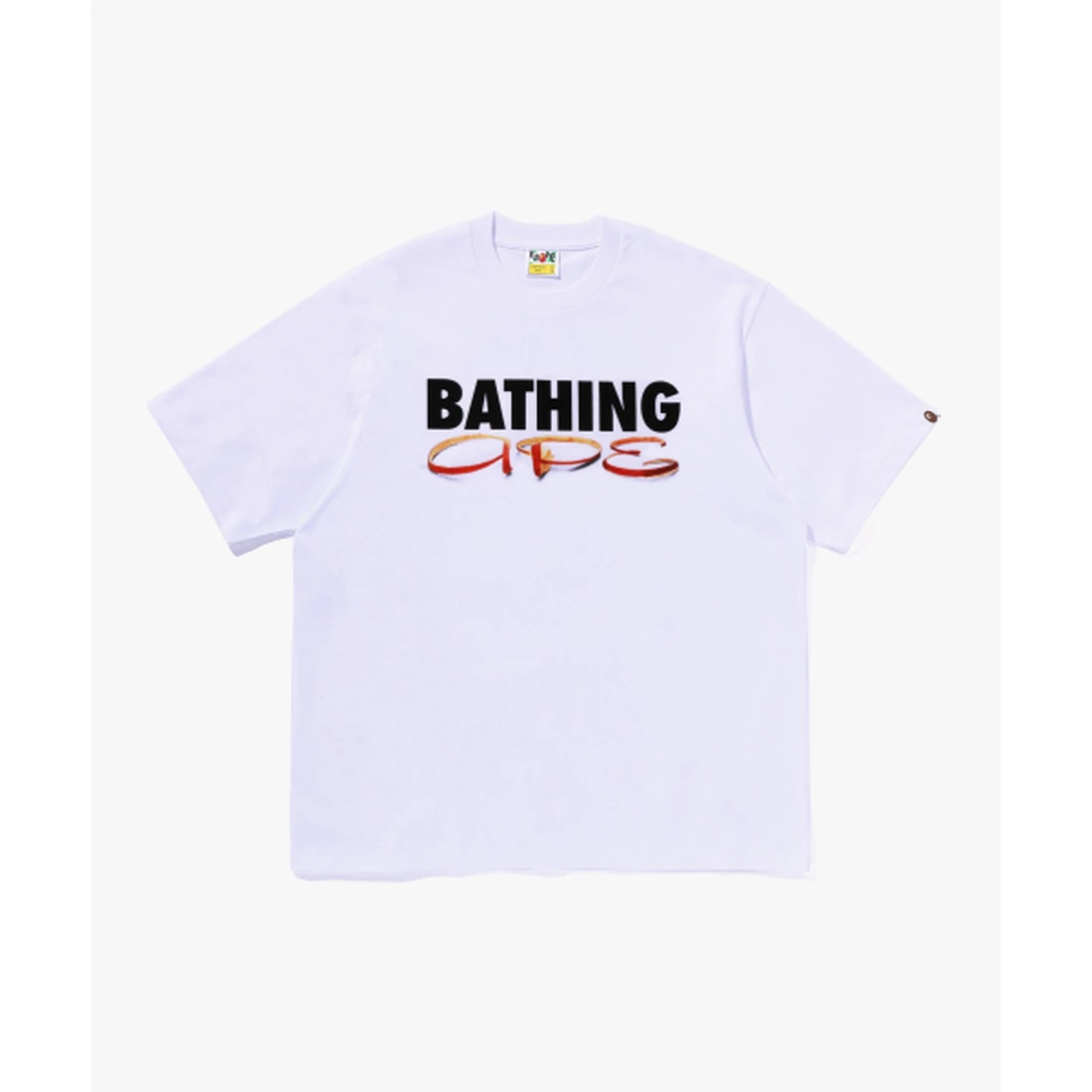 베이프 애플 필 BATHING APE 릴렉스드 핏 티셔츠 M 화이트 001TEM301332WHT
