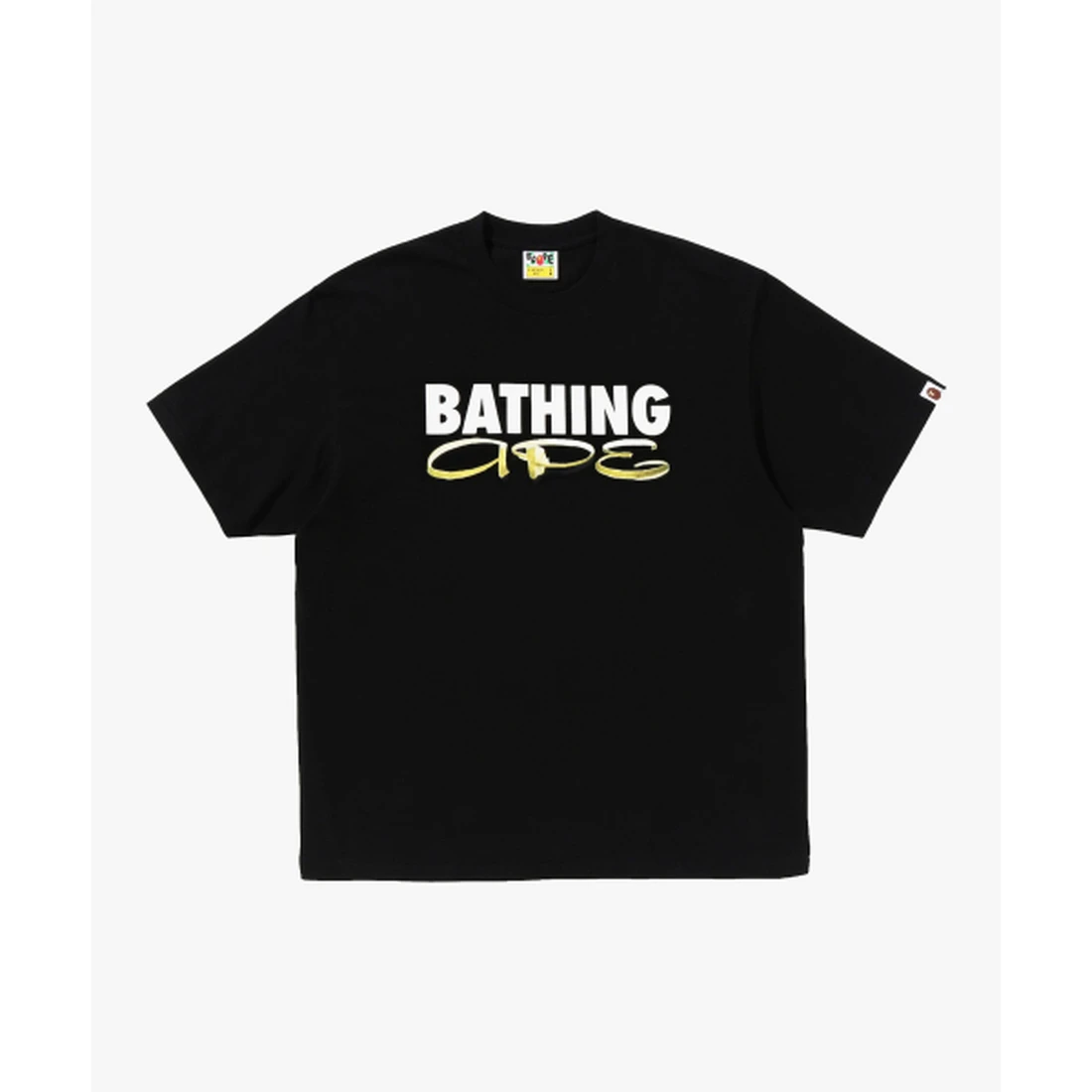 베이프 애플 필 BATHING APE 릴렉스드 핏 티셔츠 M 블랙 001TEM301332BLK