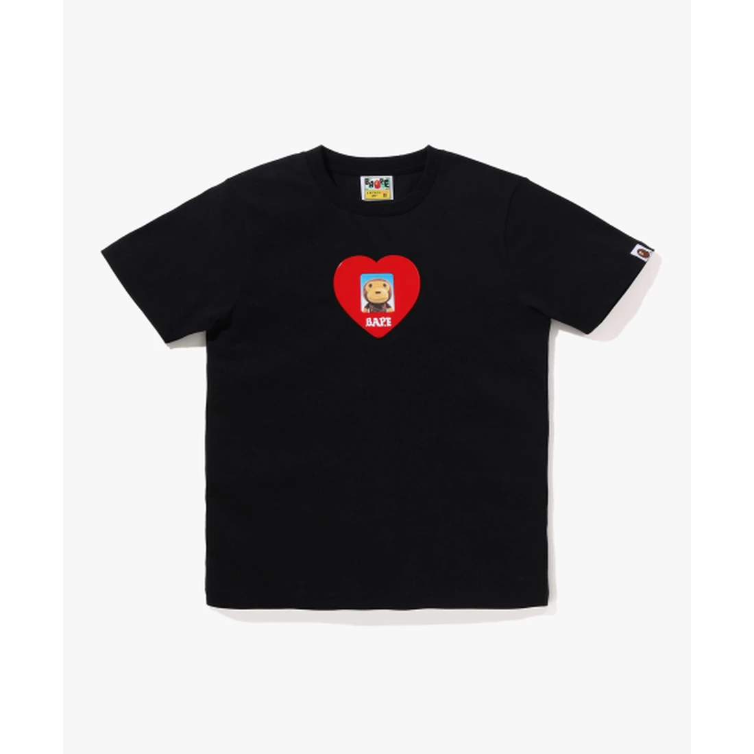 베이프 하트 아이디 마일로 포토 티셔츠 W 블랙 002TEM302027BLK