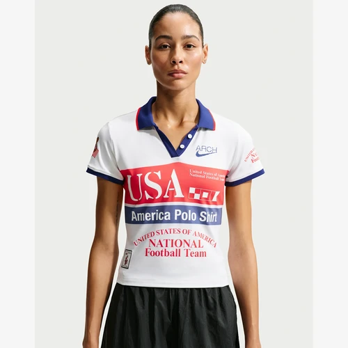 나이키 x 버질 아블로 아카이브 USA 폴로 셔츠 화이트 챌린지 레드 (IM3986-100)