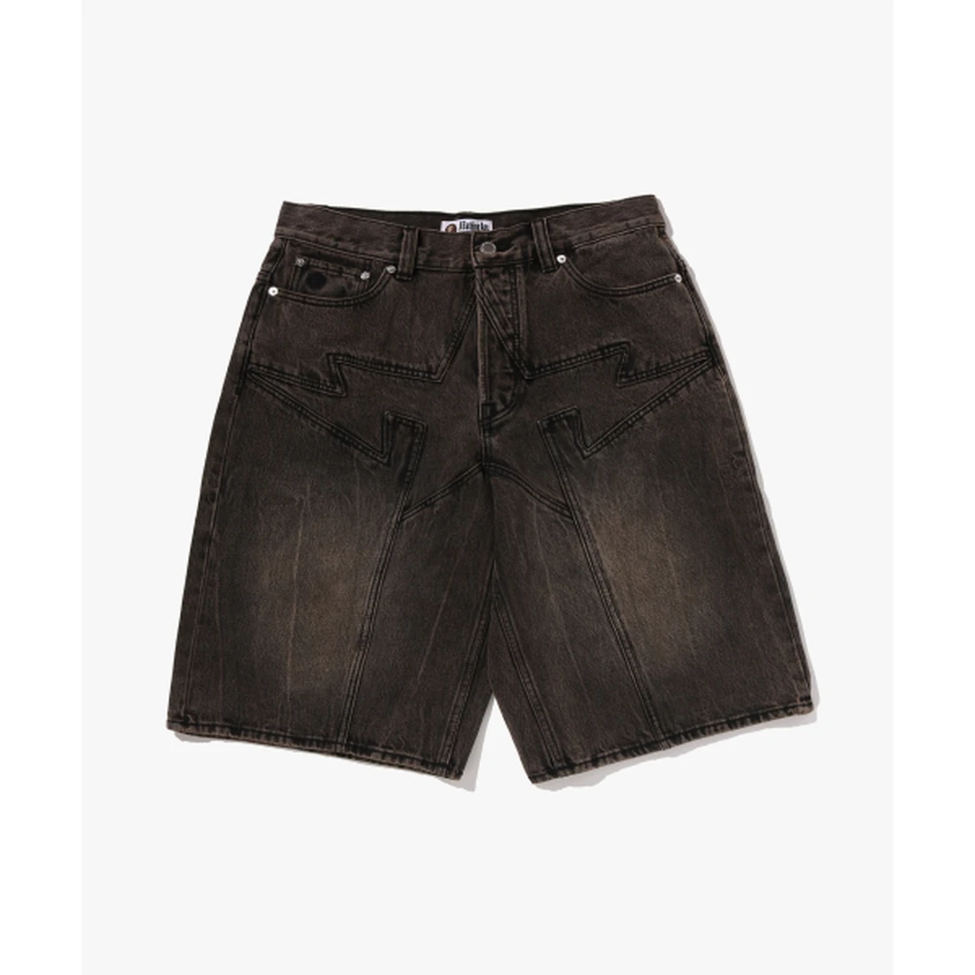 베이프 스타 패치 13oz 릴렉스드 핏 데님 쇼츠 M 베이지 001DSM301302BEI