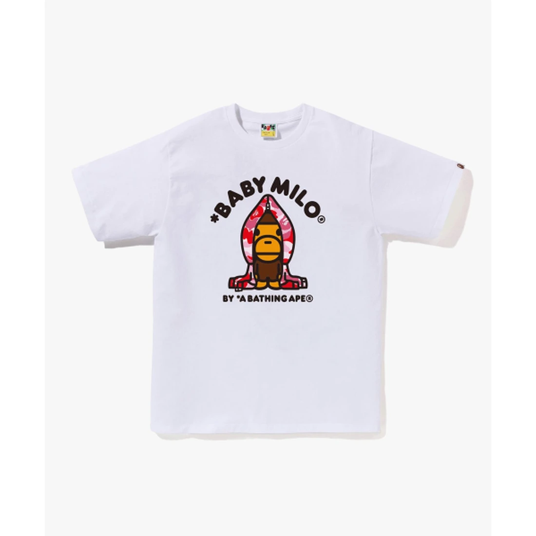 베이프 ABC 카모 마일로 후드 티셔츠 M 화이트 / 핑크 002TEM301005WHG