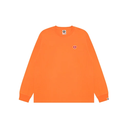 에이프 AAPENOW AAPE 하트 롱슬리브 티셔츠 오렌지