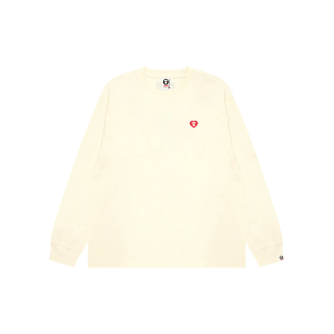 에이프 AAPENOW AAPE 하트 롱슬리브 티셔츠 아이보리 AAPLTM1815XXQIVA