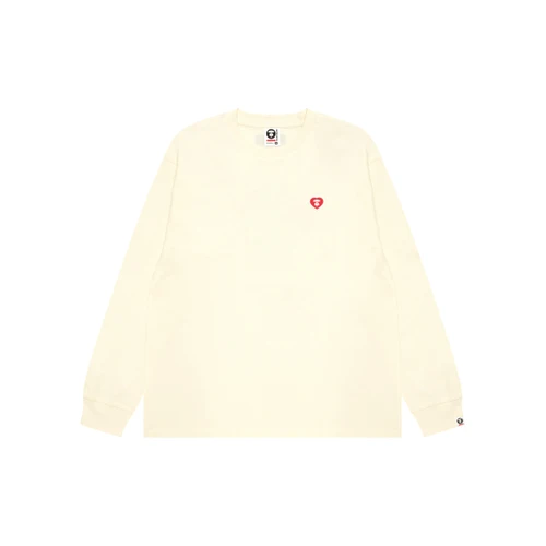 에이프 AAPENOW AAPE 하트 롱슬리브 티셔츠 아이보리