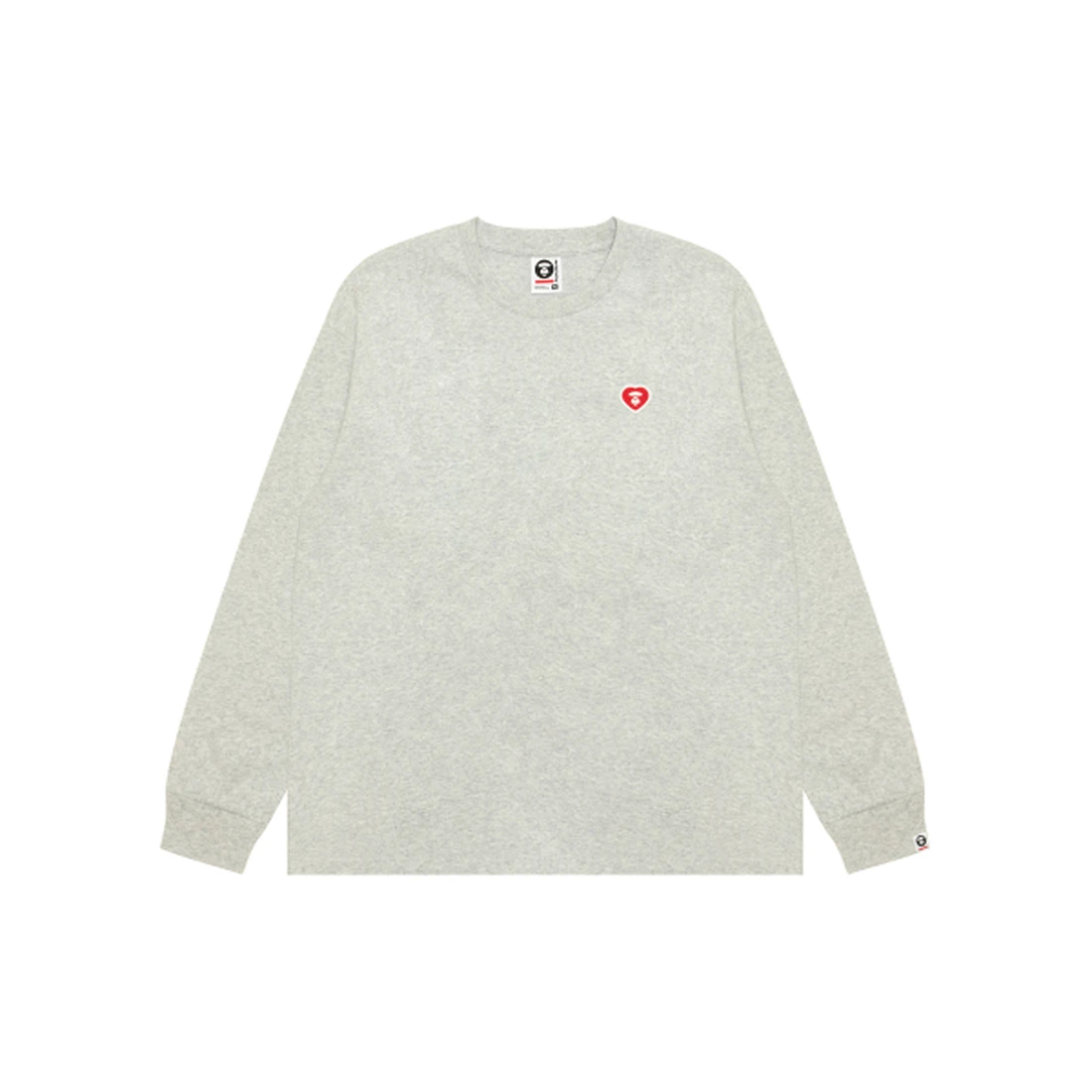 에이프 AAPENOW AAPE 하트 롱슬리브 티셔츠 라이트 그레이 AAPLTM1815XAQWH2