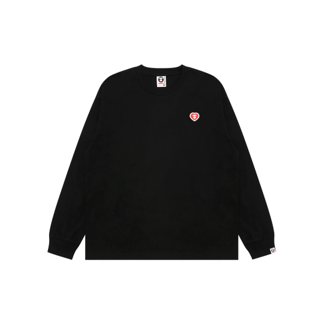 에이프 AAPENOW AAPE 하트 롱슬리브 티셔츠 블랙 AAPLTM1815XXQBKX