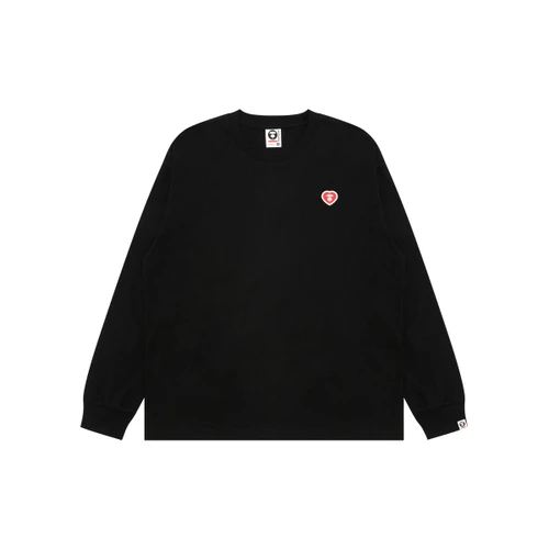 에이프 AAPENOW AAPE 하트 롱슬리브 티셔츠 블랙