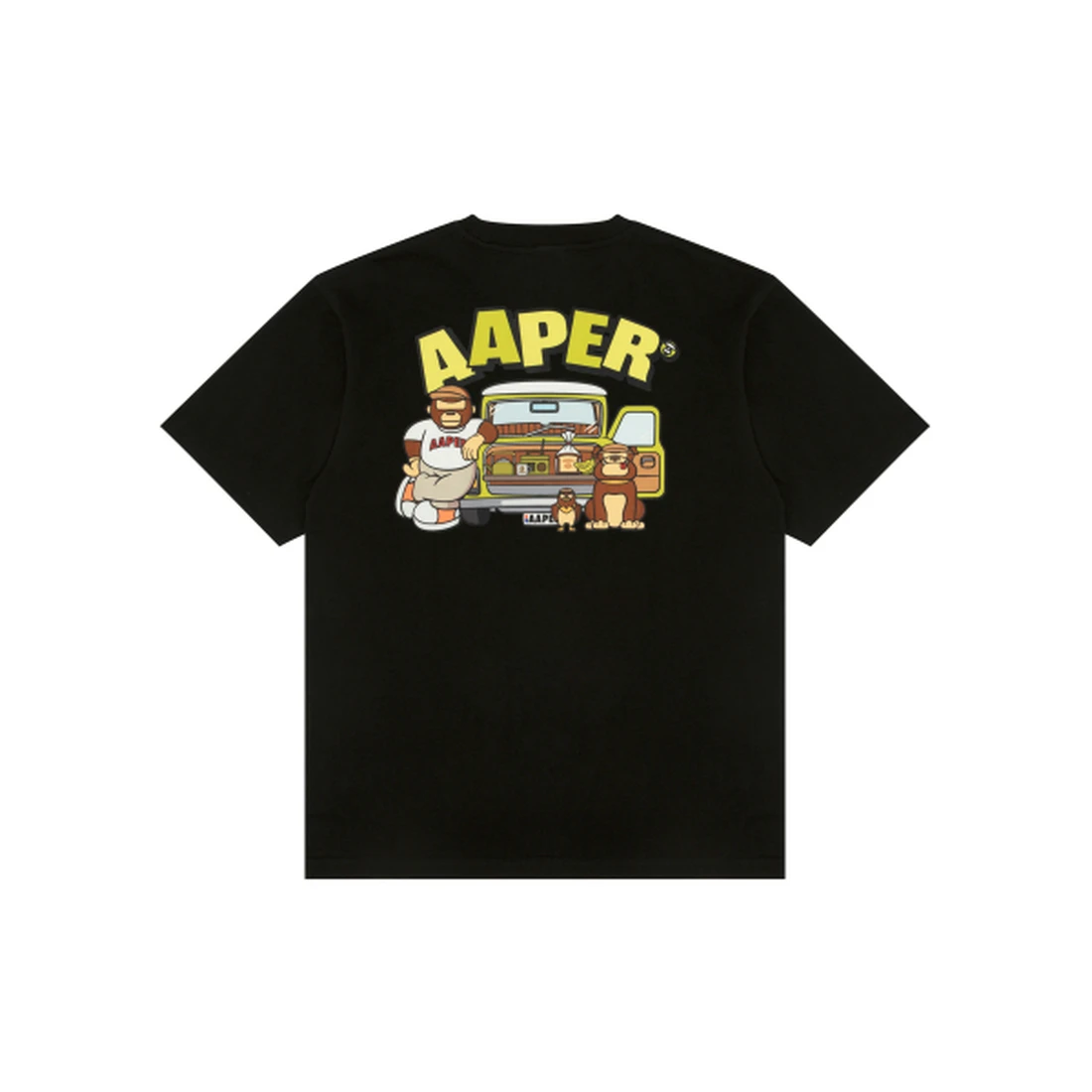 에이프 AAPER 그래픽 티셔츠 블랙 AAPTEM1827XXQBKX