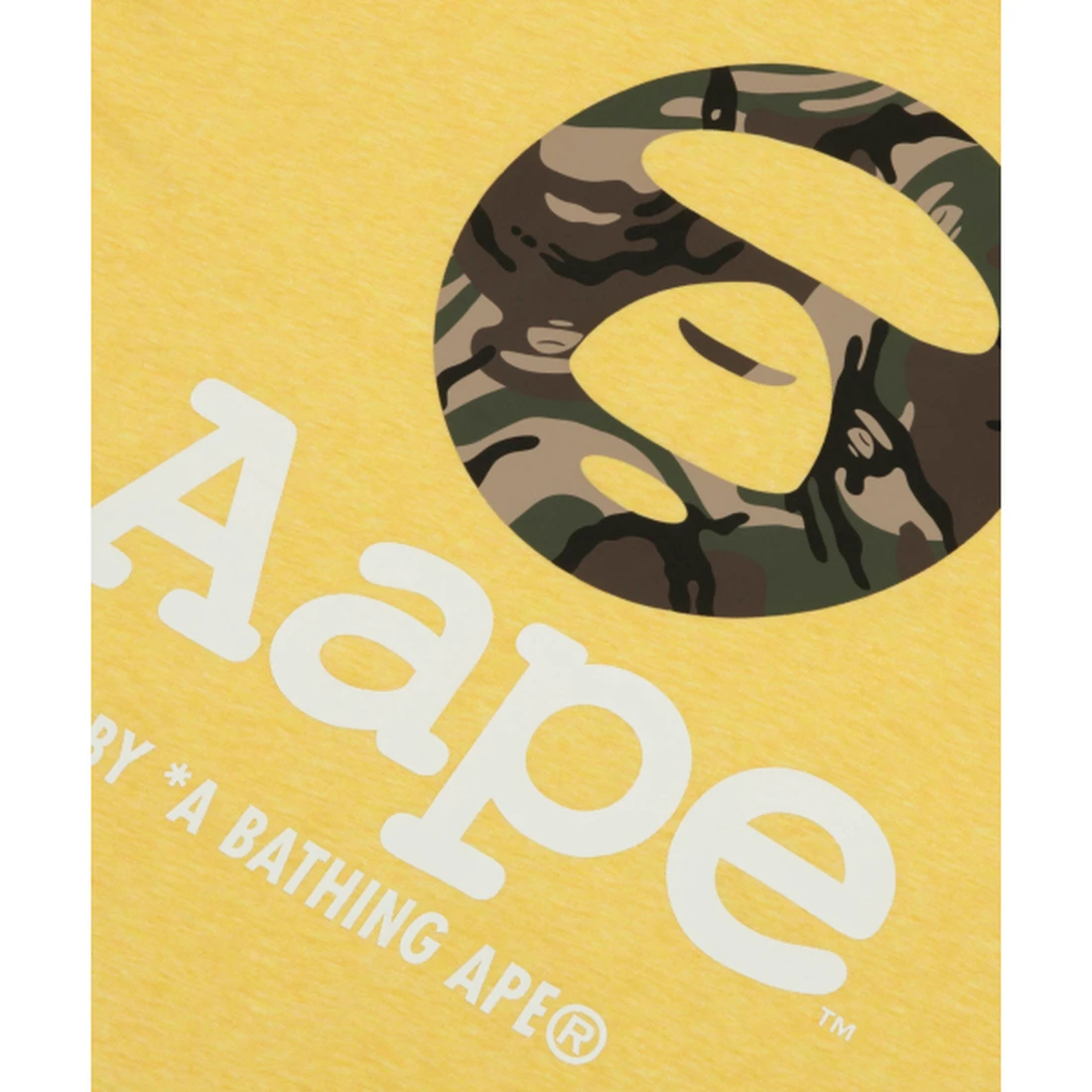 에이프 AAPEUNVS 문페이스 로고 티셔츠 옐로우 AAPTEM1640XAQYE2