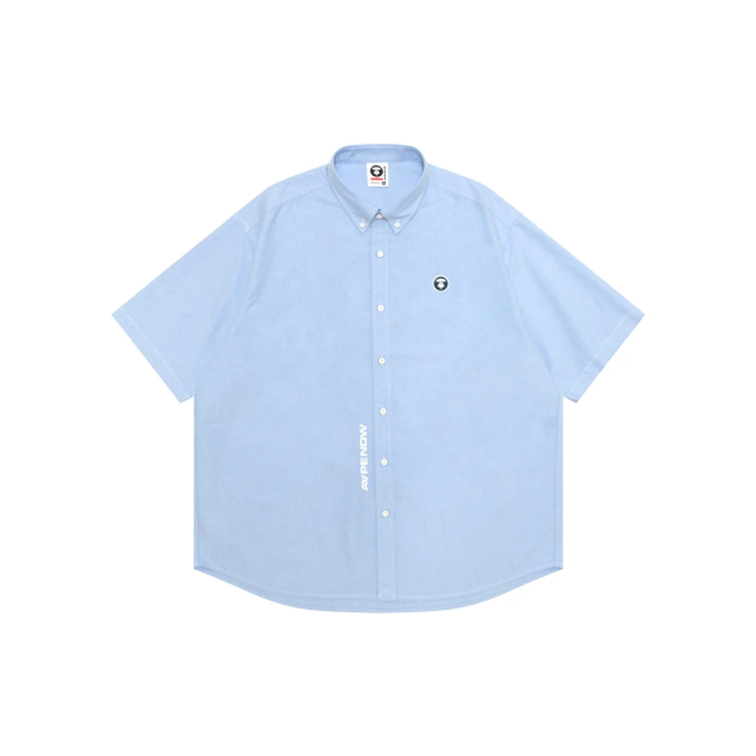 에이프 AAPE NOW 문페이스 숏 슬리브 셔츠 스카이블루 AAPSRM8559XXQBLX