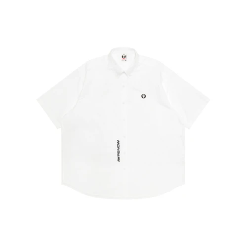 에이프 AAPE NOW 문페이스 숏 슬리브 셔츠 화이트