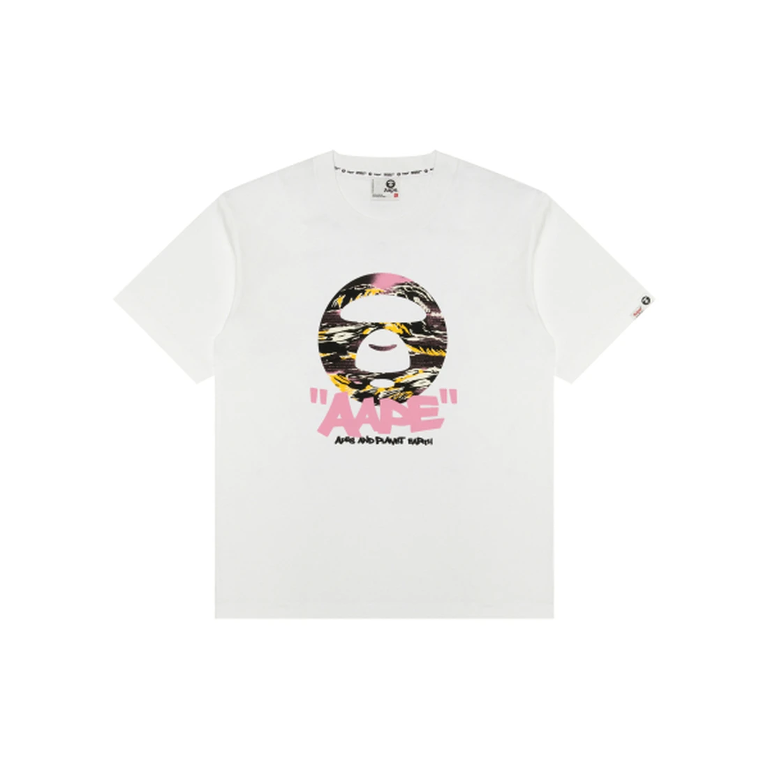 에이프 AAPEUNVS 문페이스 그래픽 티셔츠 화이트 AAPTEM1888XXQWHX