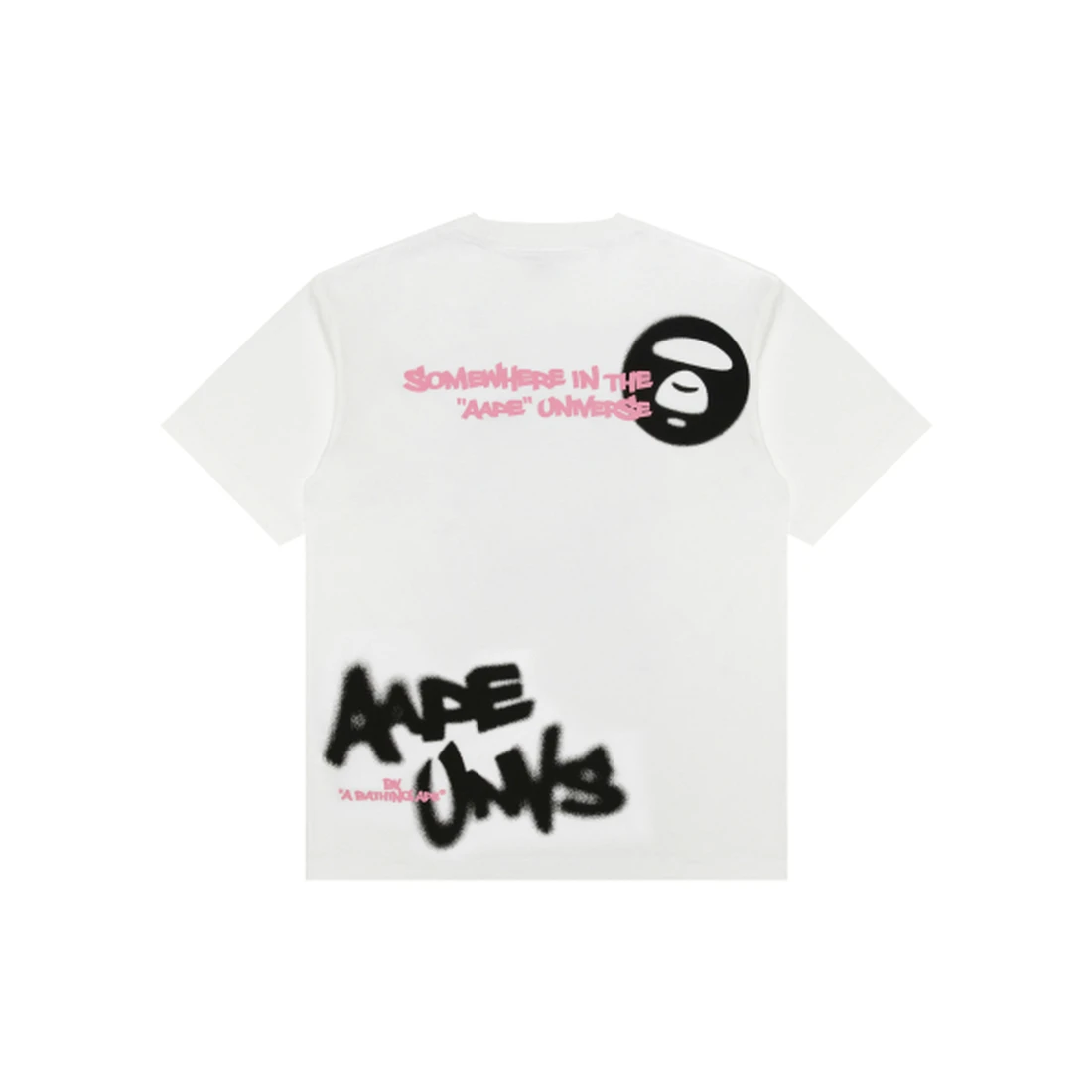 에이프 AAPEUNVS 문페이스 그래픽 티셔츠 화이트 AAPTEM1888XXQWHX