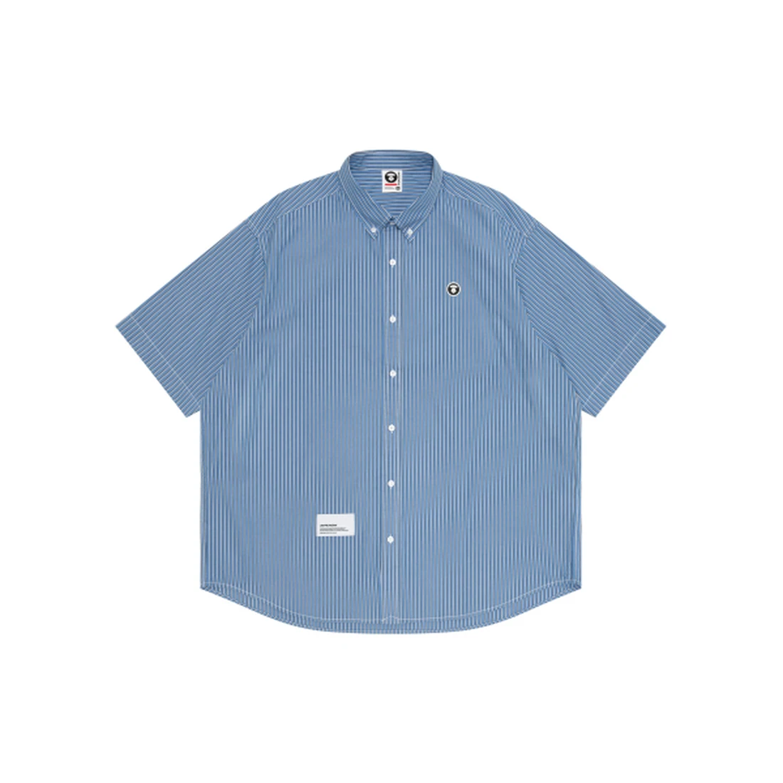 에이프 AAPE NOW 문페이스 숏 슬리브 셔츠 블루 AAPSRM8561XAQBLA