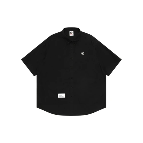 에이프 AAPE NOW 문페이스 숏 슬리브 셔츠 블랙