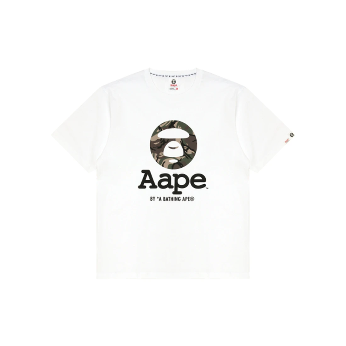 에이프 AAPEUNVS 문페이스 로고 티셔츠 화이트 AAPTEM1640XXQWHX