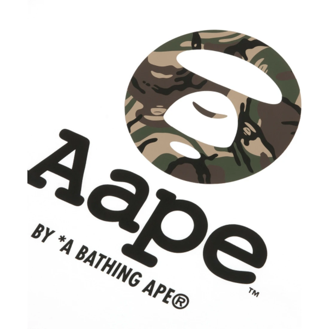 에이프 AAPEUNVS 문페이스 로고 티셔츠 화이트 AAPTEM1640XXQWHX