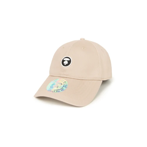 에이프 AAPE NOW 문페이스 로고 캡 베이지