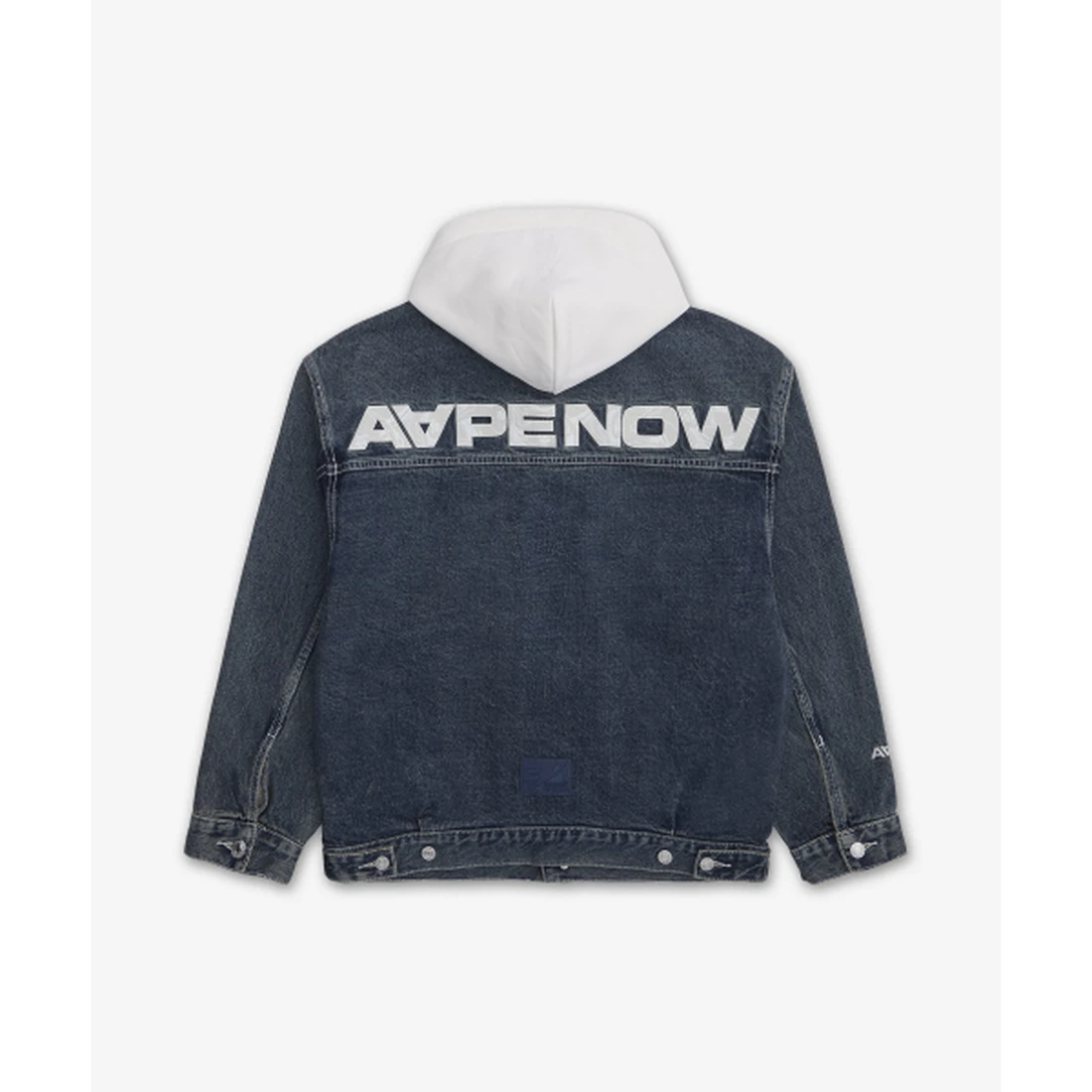 에이프 AAPENOW 디태쳐블 후드 데님 재킷 - 블루 AAPLJM7766XXQBLX