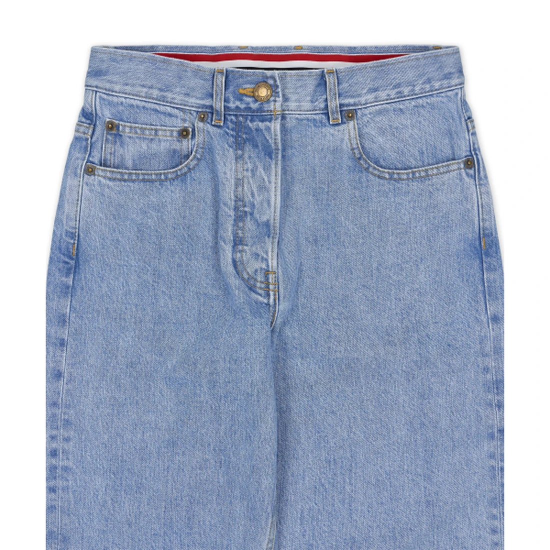 톰 브라운 워싱 일본 셀비지 데님 클래식 5포켓 데님 팬츠 라이트 블루 FTC509WF1215480