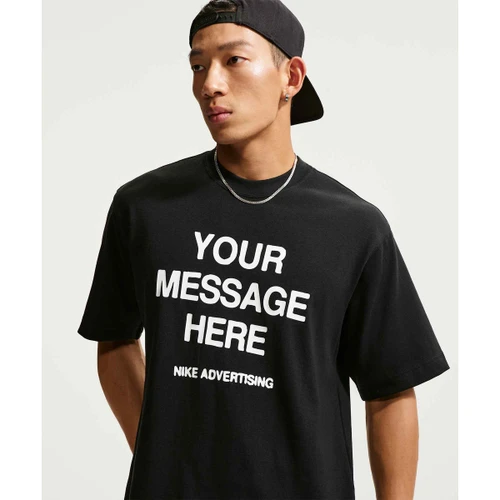 나이키 유어 메시지 히어 티셔츠 블랙 - 아시아