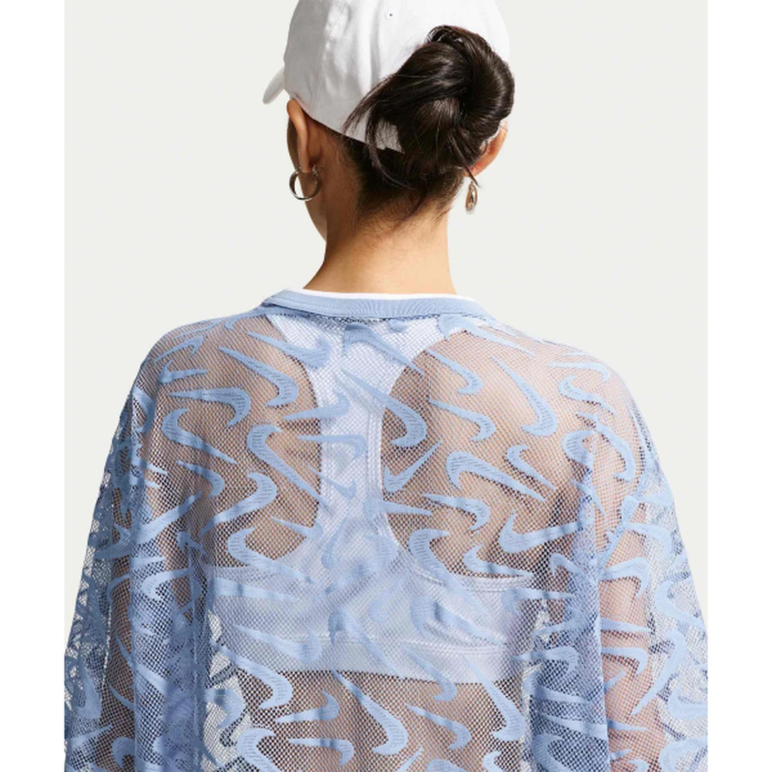 나이키 스포츠웨어 칠 레이스 오버사이즈 저지 W 워크 블루 그리드아이언 화이트 IM8388-486