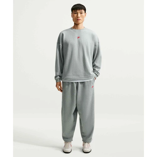 나이키 스포츠웨어 클럽 오버사이즈 프렌치 테리 팬츠 M 다크 그레이 헤더 라이트 스모크 그레이 유니버시티 레드